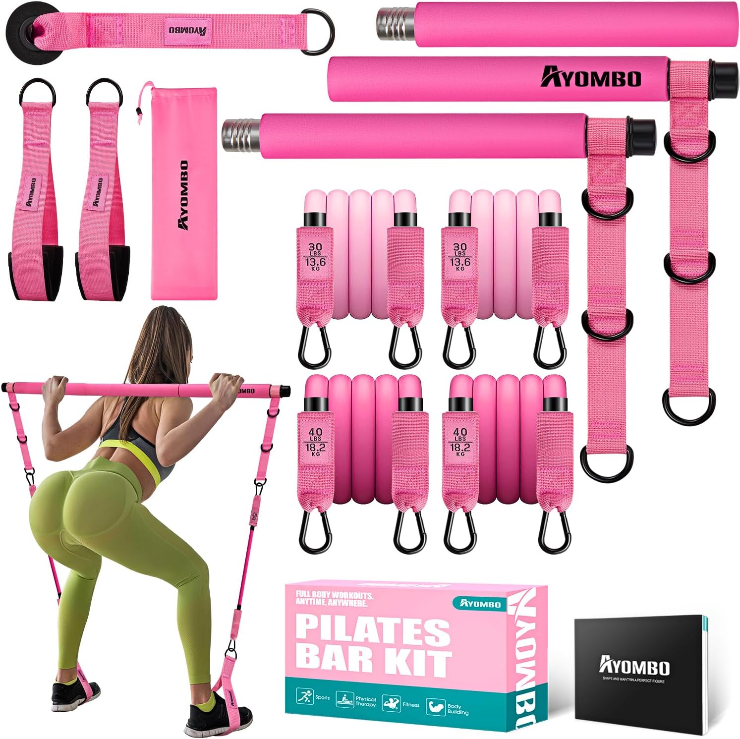 AYOMBO Pink Pilates Bar Kit