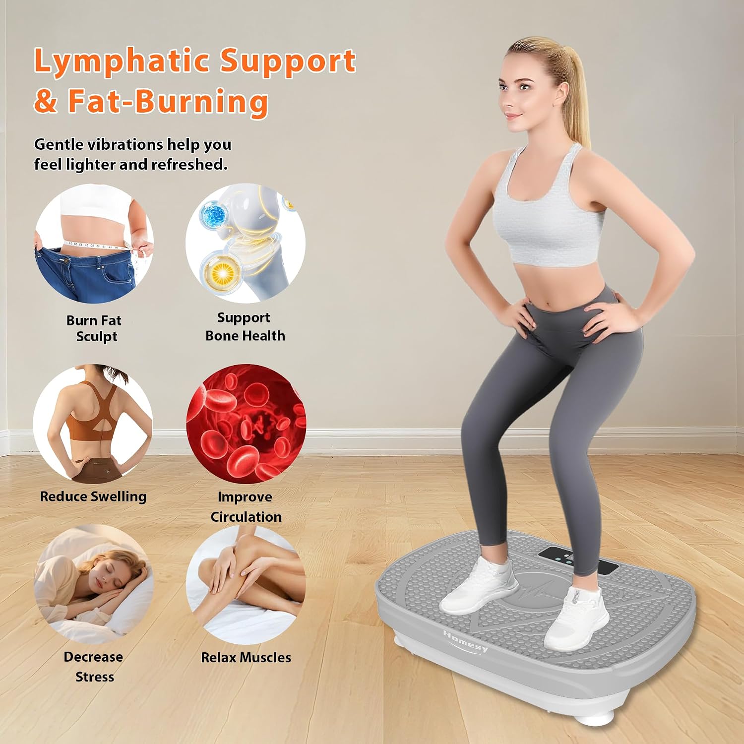 HOMESY Grey Full Body Vibration Plate - Hình 2