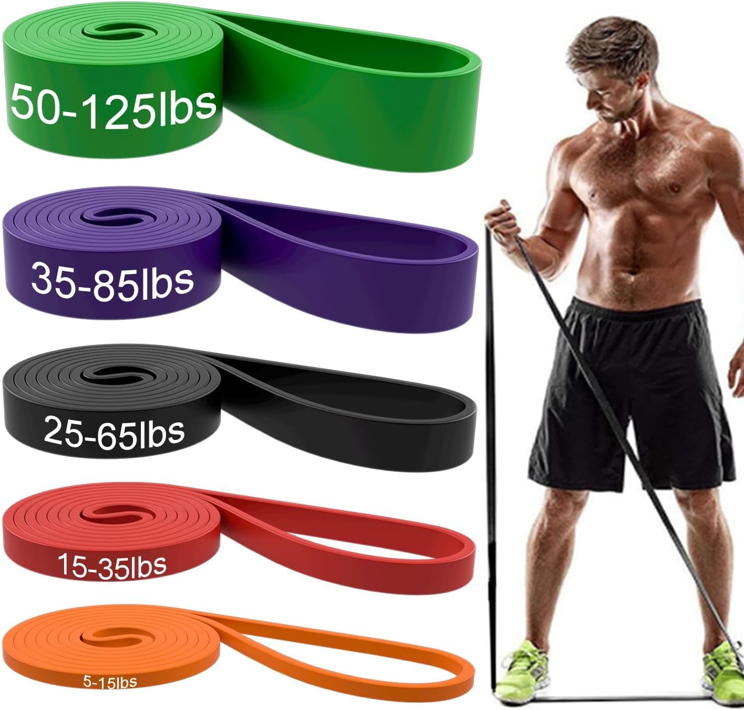 Premium Latex Resistance Bands Set