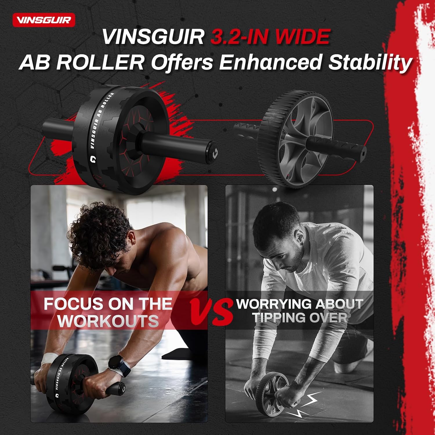 VINSGUIR Wide Ab Roller - Hình 2